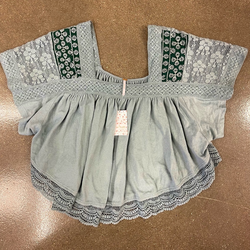 NWT Free People Prairie Days butterfly boho top sz SMALL Cottagecore prairie - Picture 10 of 11